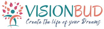 VisionBud Logo + Create the life of your Dreams tagline